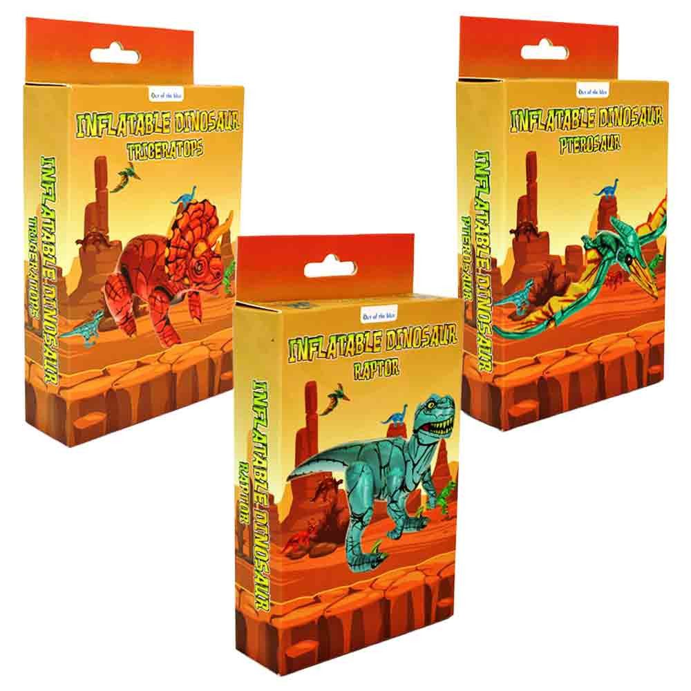 Out of the Blue Spielfigur 3 Stück Aufblasbarer Dinosaurier - ca. 60 cm, (3-tlg)