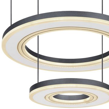 etc-shop LED Pendelleuchte, LED-Leuchtmittel fest verbaut, Kaltweiß, Warmweiß, Neutralweiß, Tageslichtweiß, Hängelampe Pendel Leuchte dimmbar LED Fernbedienung Ring-Design