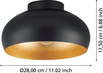 EGLO Deckenleuchte MOGANO 2, Leuchtmittel wechselbar, ohne Leuchtmittel, Deckenleuchte, aus Metall in Schwarz und Gold, E27, dimmbar, Ø 28 cm