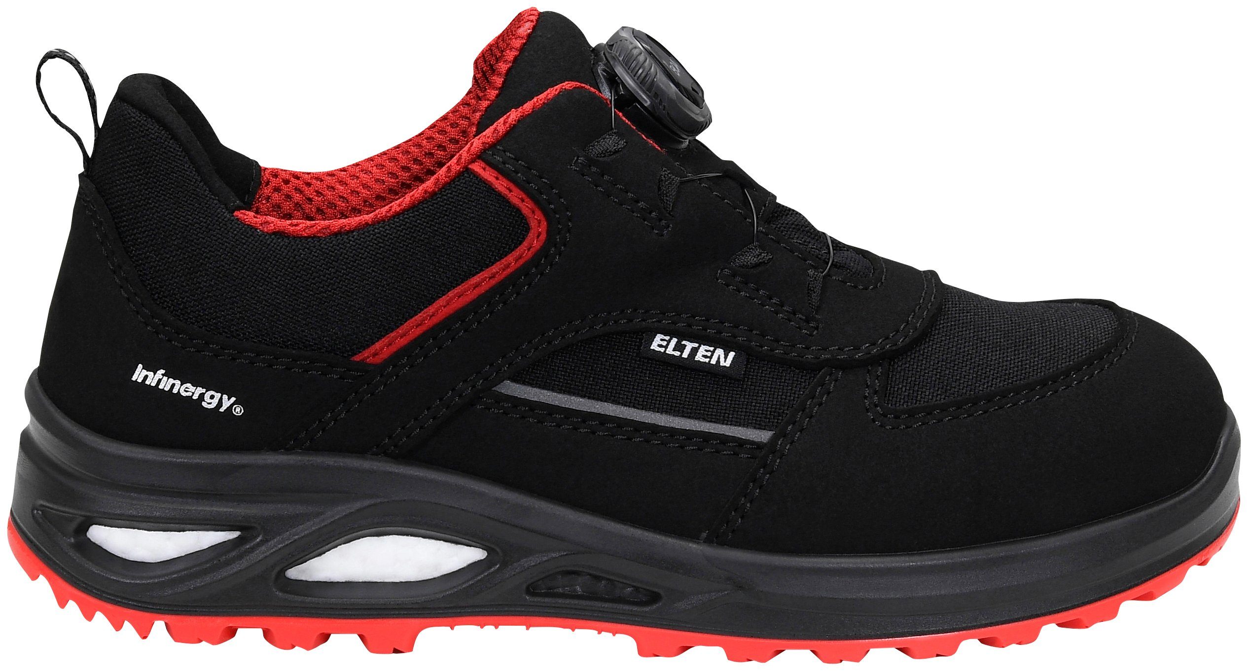 Dämpfungstechnologie Elten Low XXTL Sicherheitsschuh S3, DGUV-zertifiziert, Wellmaxx black-red HANNAH ESD BOA®