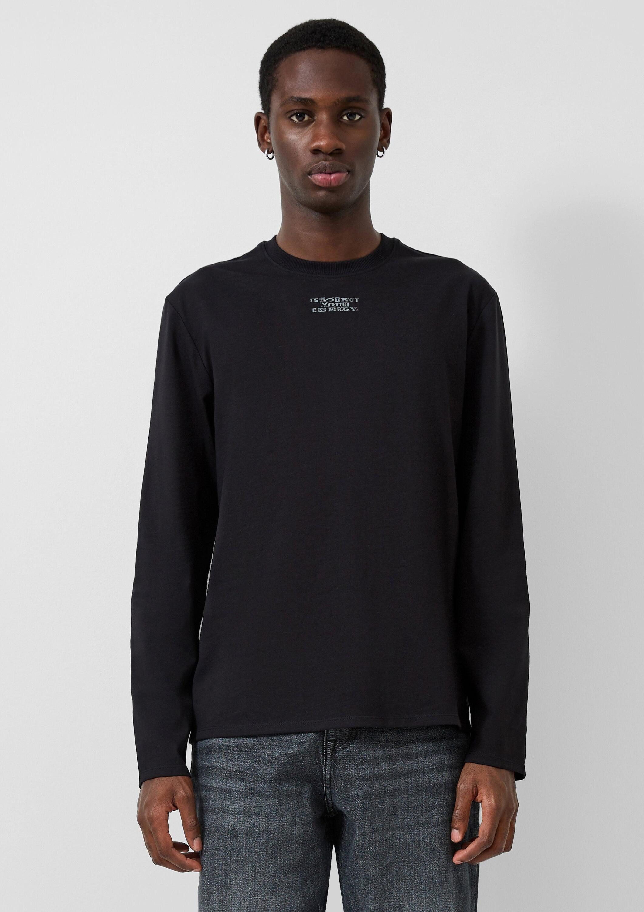 QS Langarmshirt T-Shirt Longsleeve mit kleinem Frontprint