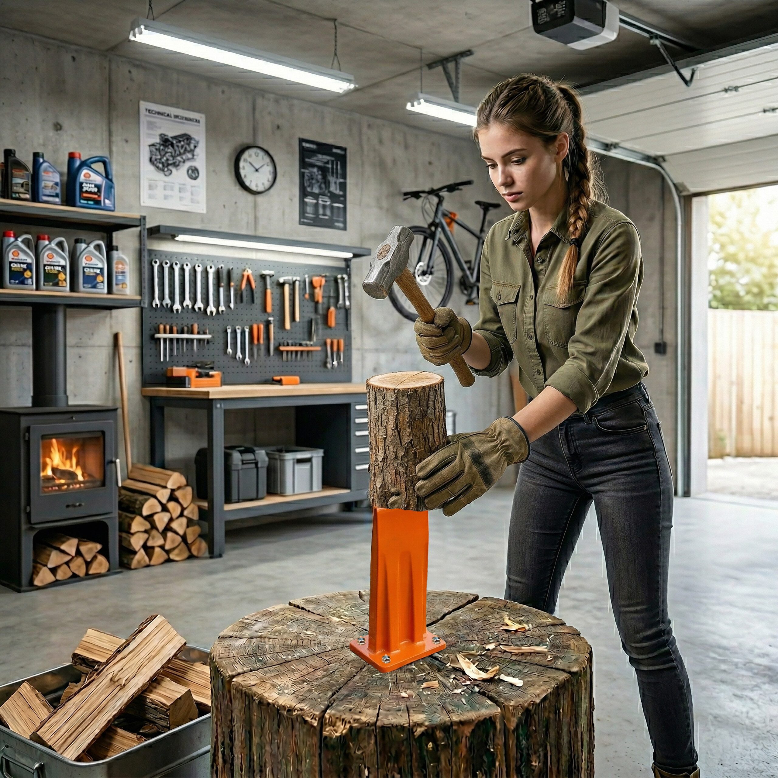 relaxdays Holzspalter Manueller Holzspalter