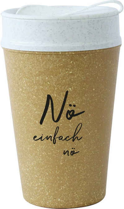 KOZIOL Coffee-to-go-Becher ISO TO GO NÖ, Holz, Kunststoff, 100% biobasiertes Material,doppelwandig,melaminfrei,recycelbar,400ml