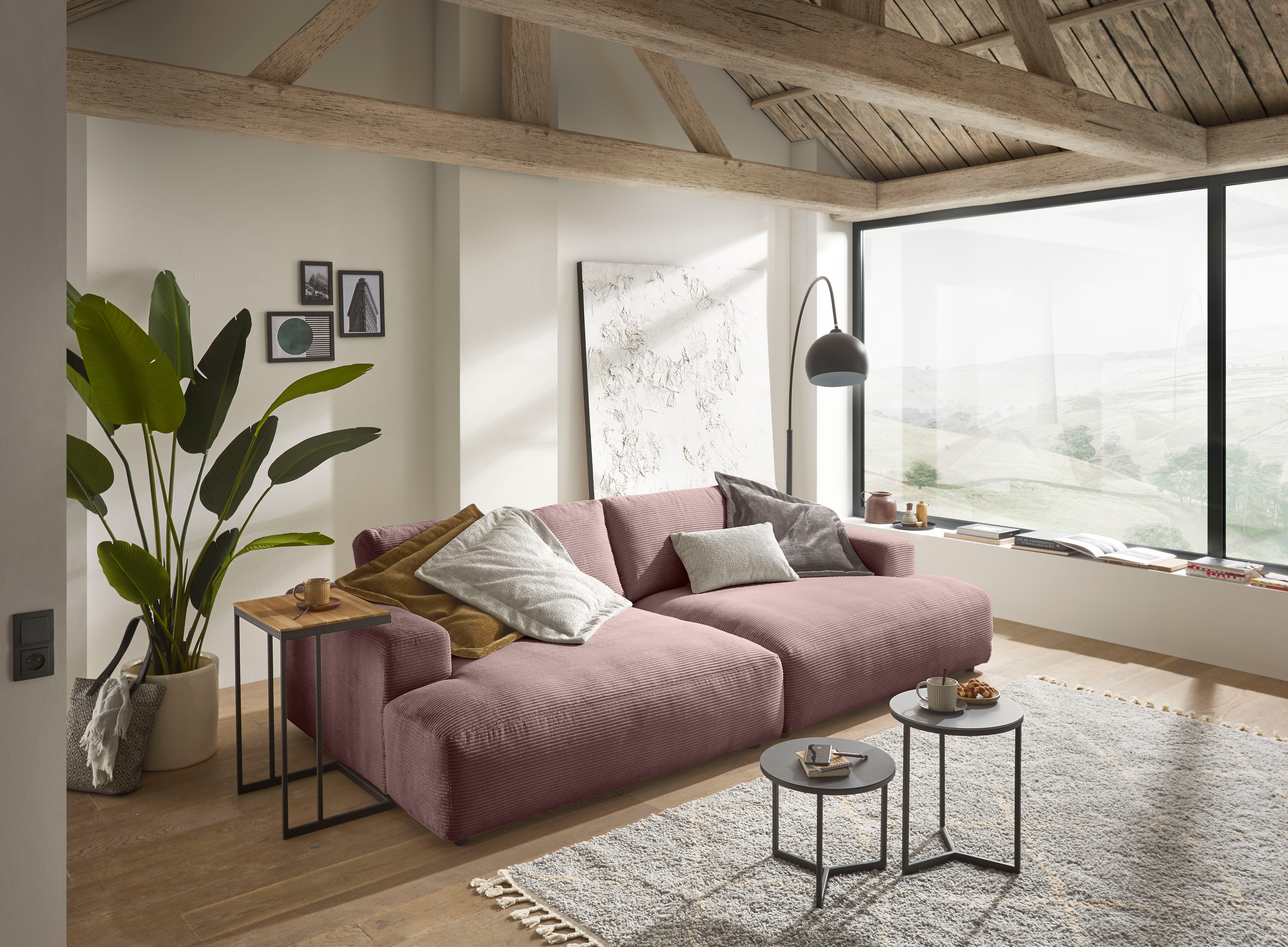 GALLERY M Breite Cord-Bezug, branded Loungesofa Musterring 292 Lucia, rosa by cm