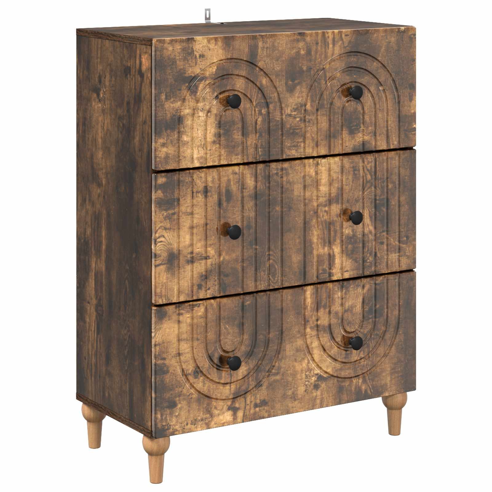 vidaXL Kommode 66 x 34,5 x 90 cm Kommode Schubladenschrank Sideboard Geräucherte Eich
