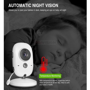 GOOLOO Babyphone Babyphone mit Kamera Video Baby Monitor mit Gegensprechfunktion, VOX Babyfon, Nachtsicht Baby, Temperaturüberwachung, 1-tlg., Video Überwachung mit 2" Digital LCD Bildschirm, Wireless