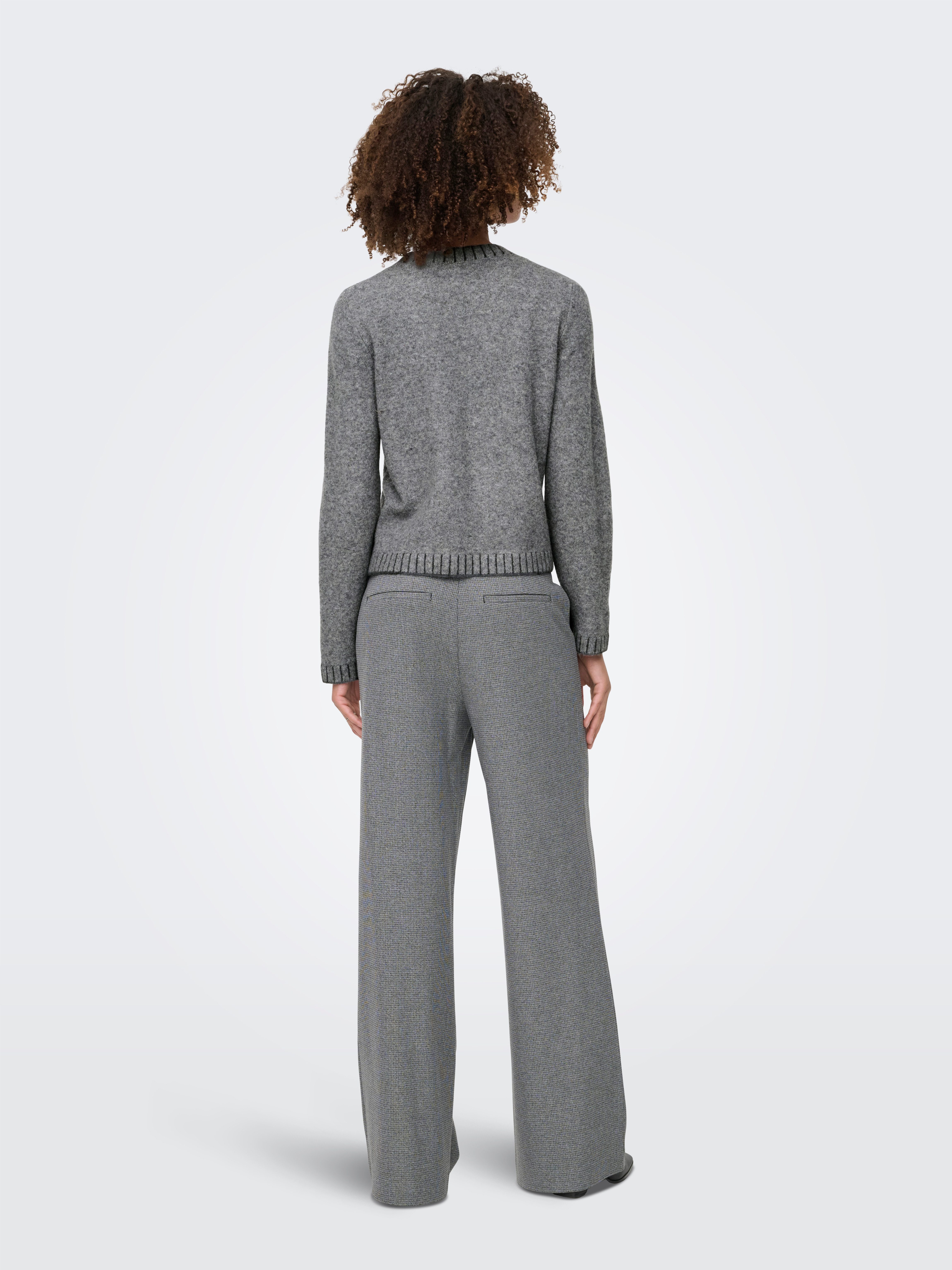 ONLY Strickpullover ONLFINA LS STITCH O-NECK CC KNT Materialmix, normal geschnitten
