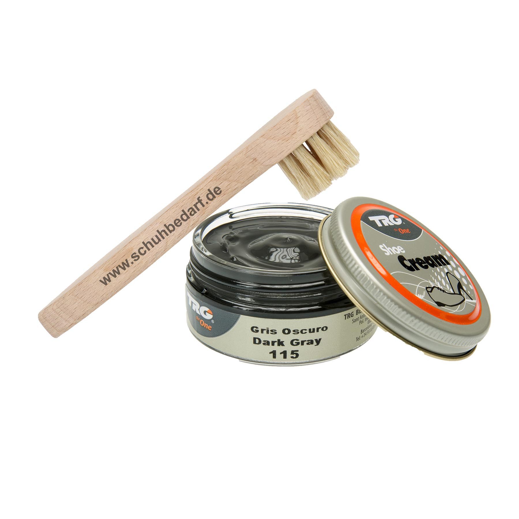 Langlauf Schuhbedarf TRG Schuhcreme Glastiegel + Auftragsbürste Schuhcreme