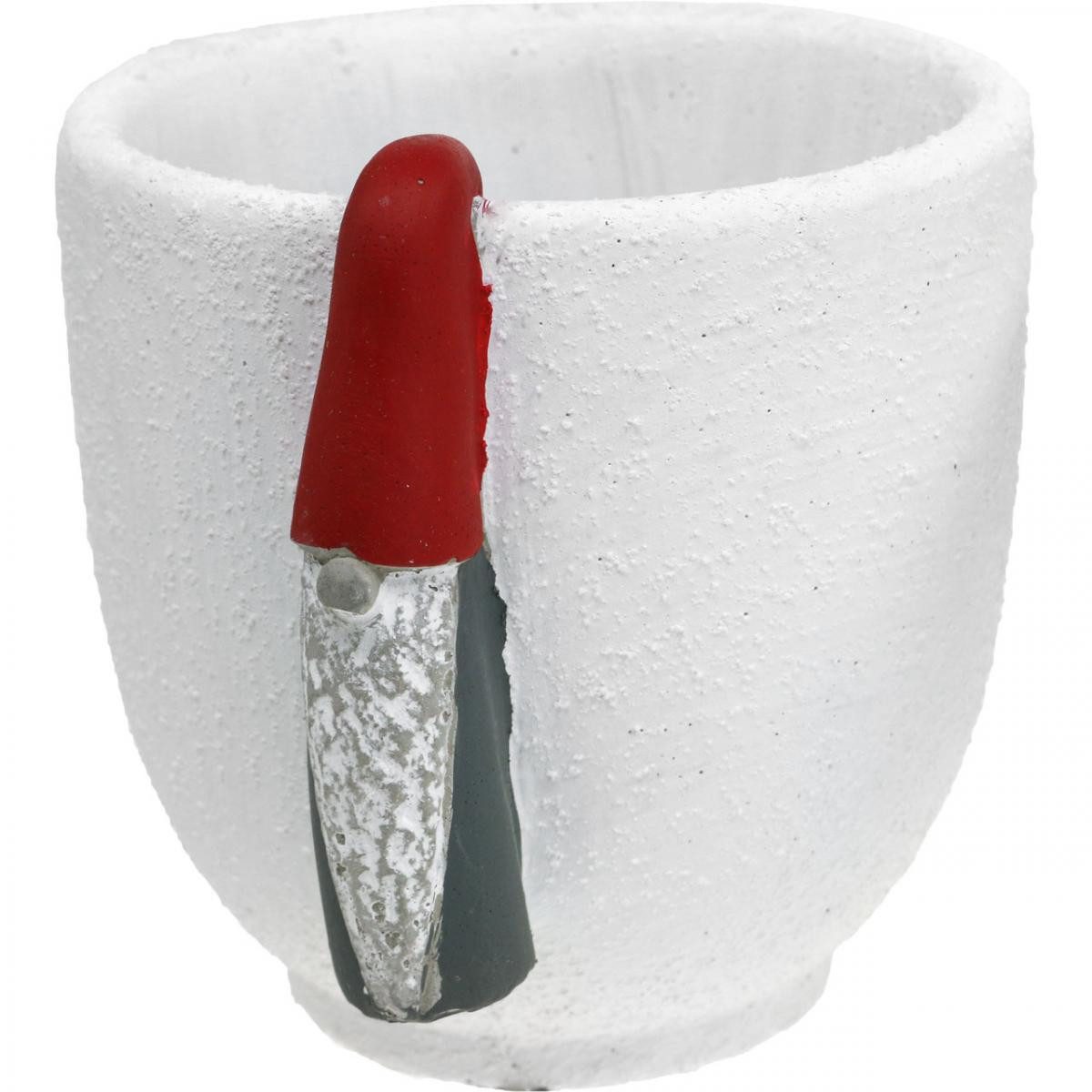 Florists Products Übertopf Weihnachtsdeko Beton Übertopf mit Wichtel, Adventsdeko, Ø8cm, 2 Stück