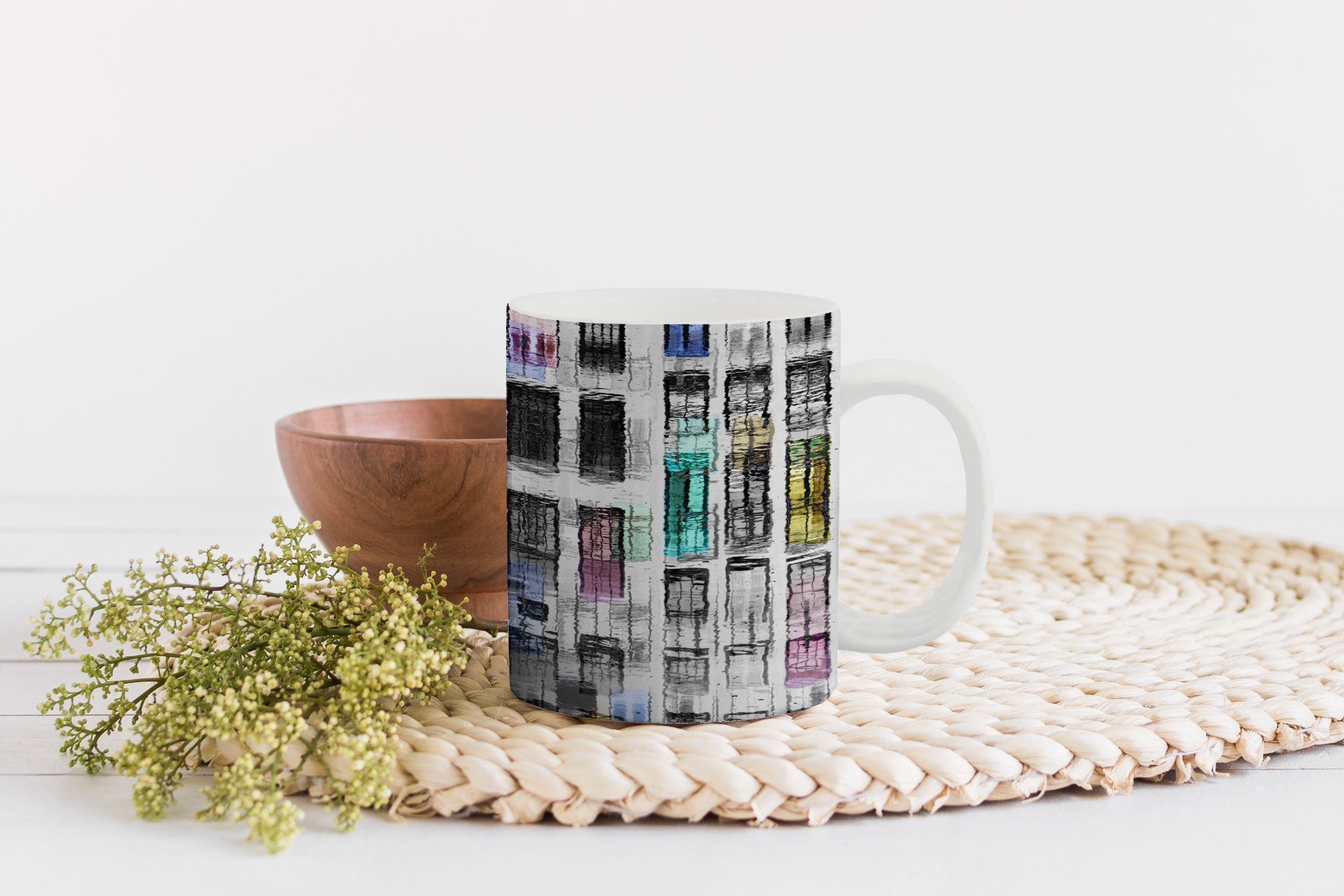 Becher, Geschenk Teetasse, MuchoWow Keramik, Bunt - Teetasse, Kaffeetassen, Türen Tasse - Abstrakt,