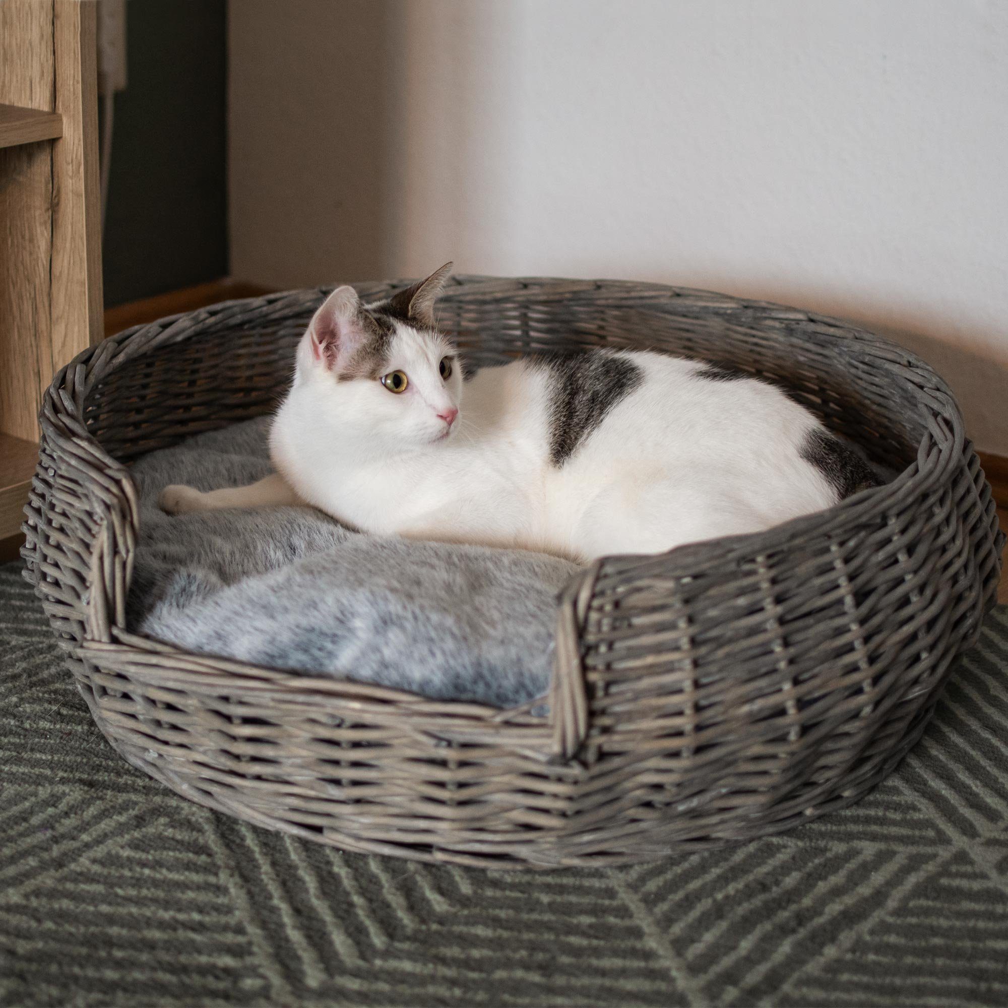 UNUS ANIMALS Tierkorb Haustierkorb mit Kissen gemütlicher Korb, Hundebett, Hunde-Couch, Haustierbett, Körbchen, Katzenkorb, Katzenbett