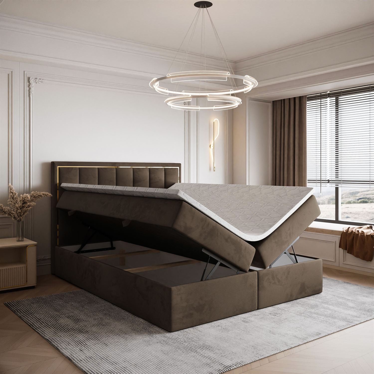 Lookway Boxspringbett AURELIA mit Bettkästen und Topper, 140/160/180x200, mit Bettkasten und Topper – Bild 2 von 5