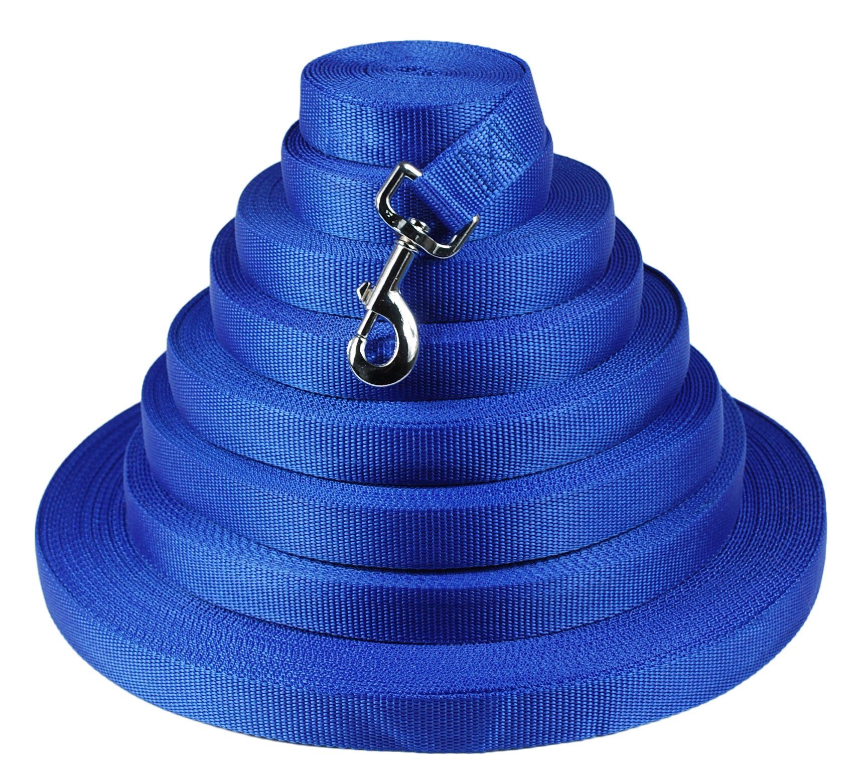 Kongs Hundeleine Fährtenleine Blau Schleppleine Suchleine Laufleine Ausbildungsleine, (für 15 bis 80kg Hunde), Länge: 2m, 3m, 5m, 10m, 20m, 30m, 40m, 50m, 60m