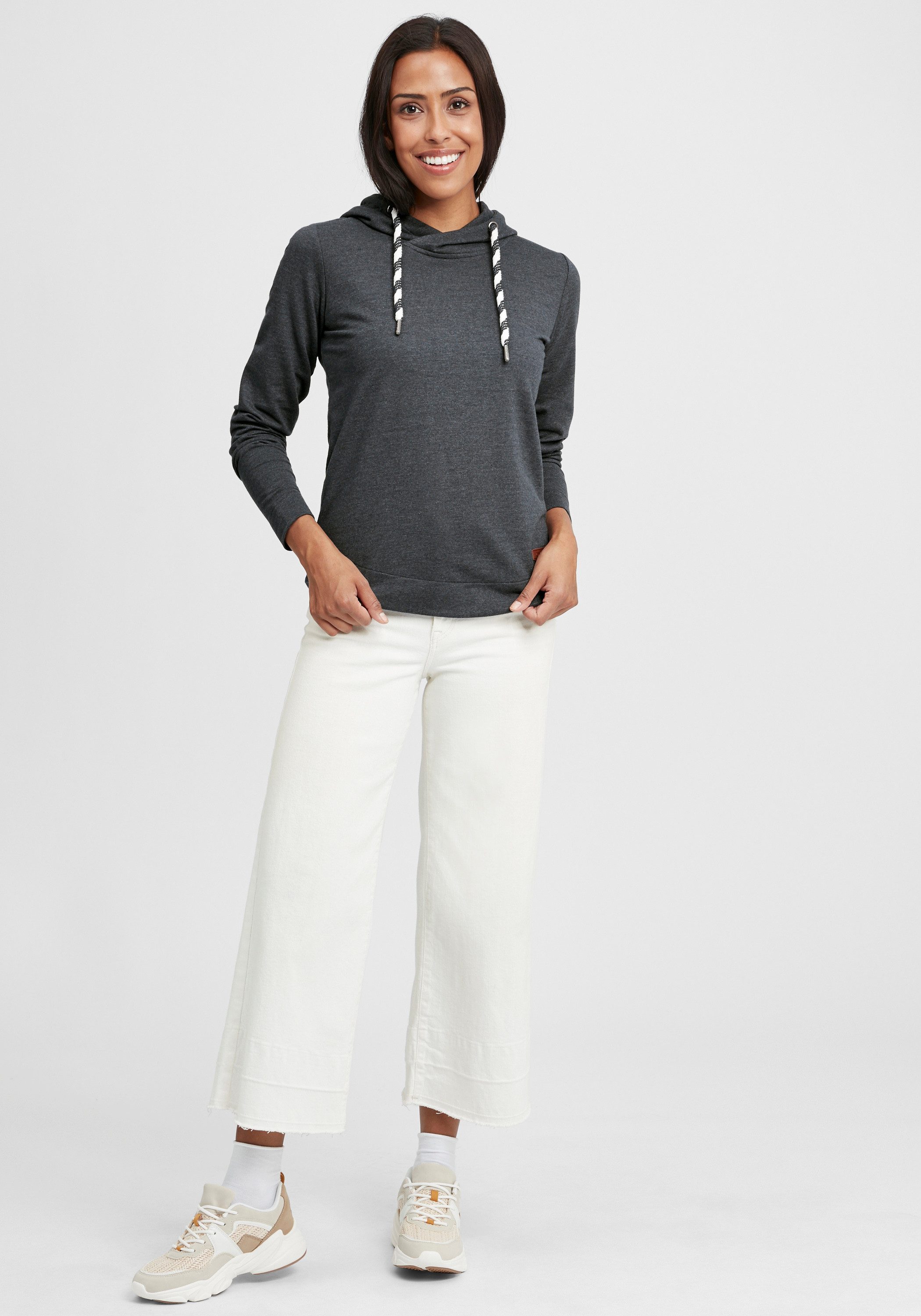 OXMO Hoodie OXWandy Kapuzenpullover mit abgerundetem Saum günstig online kaufen