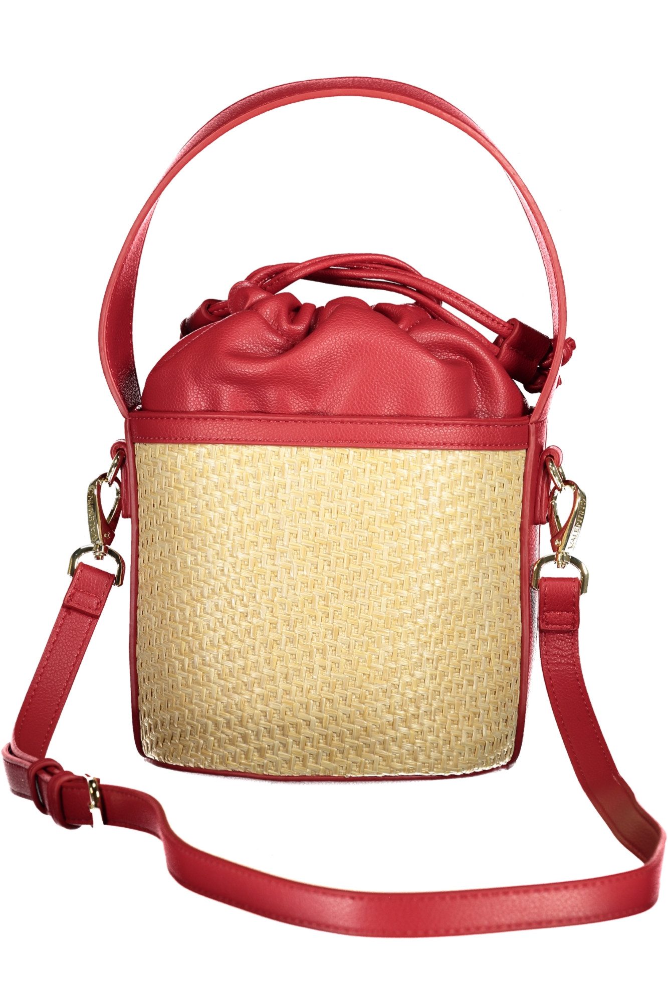 Valentino Umhängetasche, Elegante Rote Eimertasche für Damen mit Schultergurt und Innentaschen