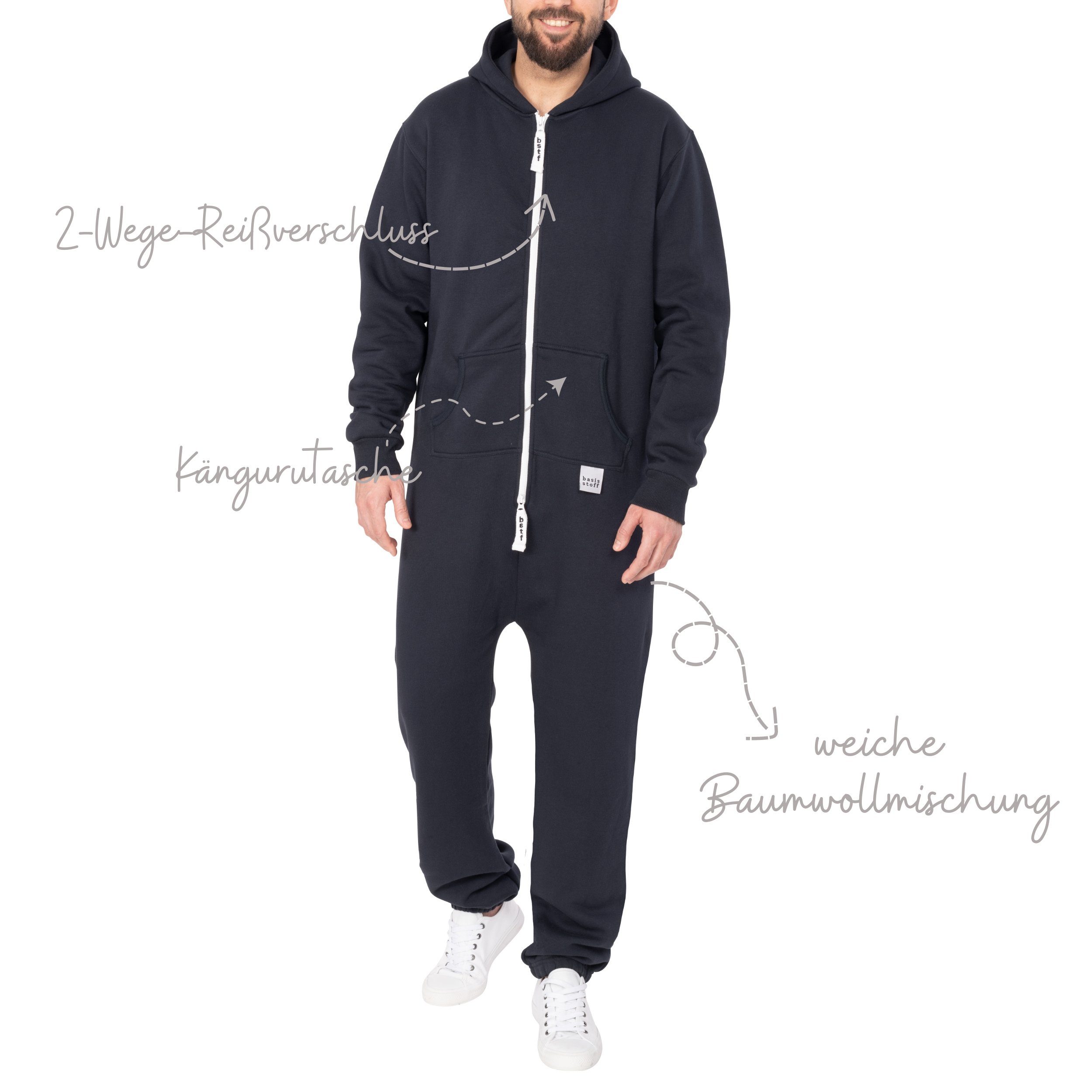 Basisstoff Jumpsuit Basisstoff Sheesh Herren Jumpsuit Overall Onesie Einteiler – Bild 5 von 5