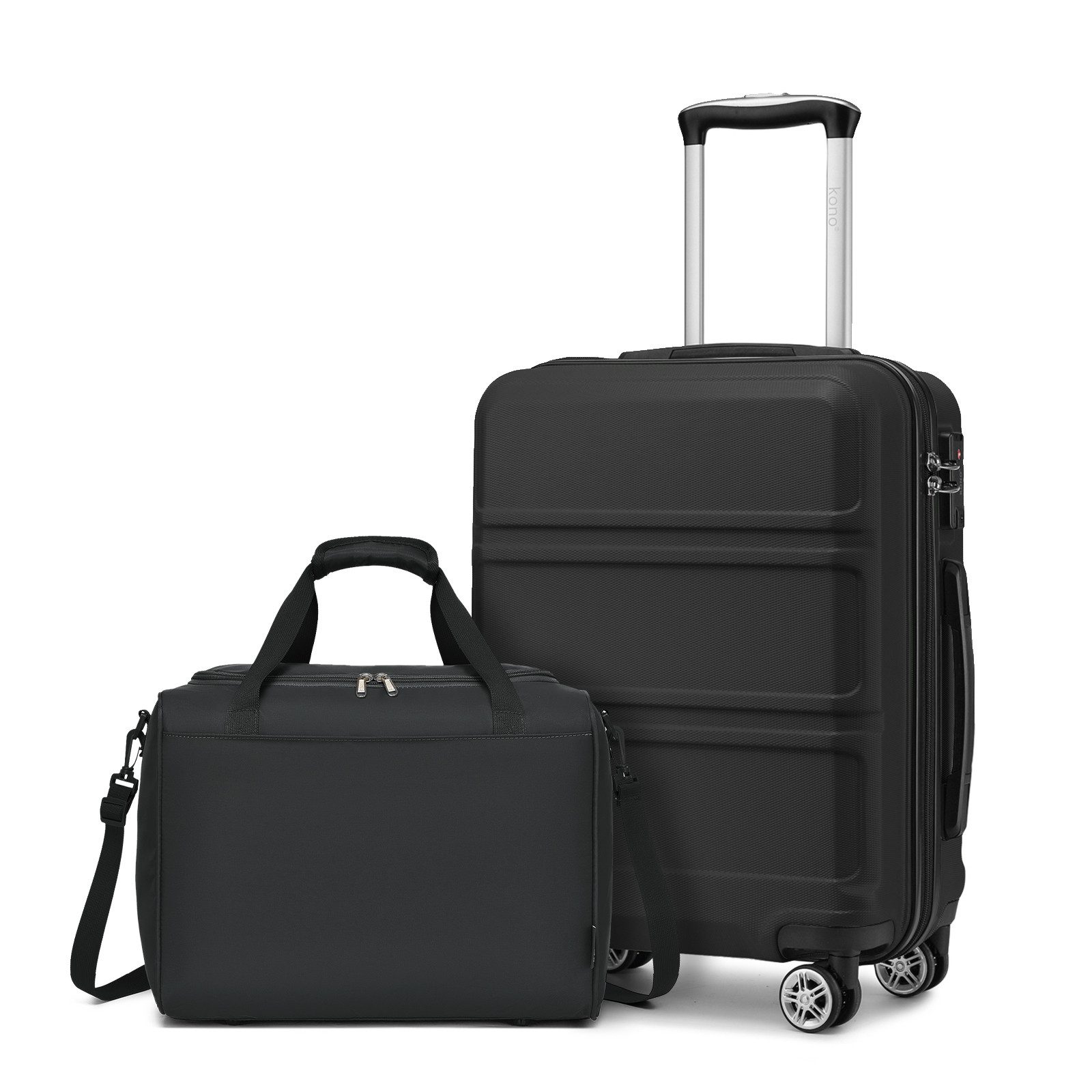KONO Trolleyset Kombi-Set: Hartschalen-Koffer + Handgepäcktasche, (2 tlg)