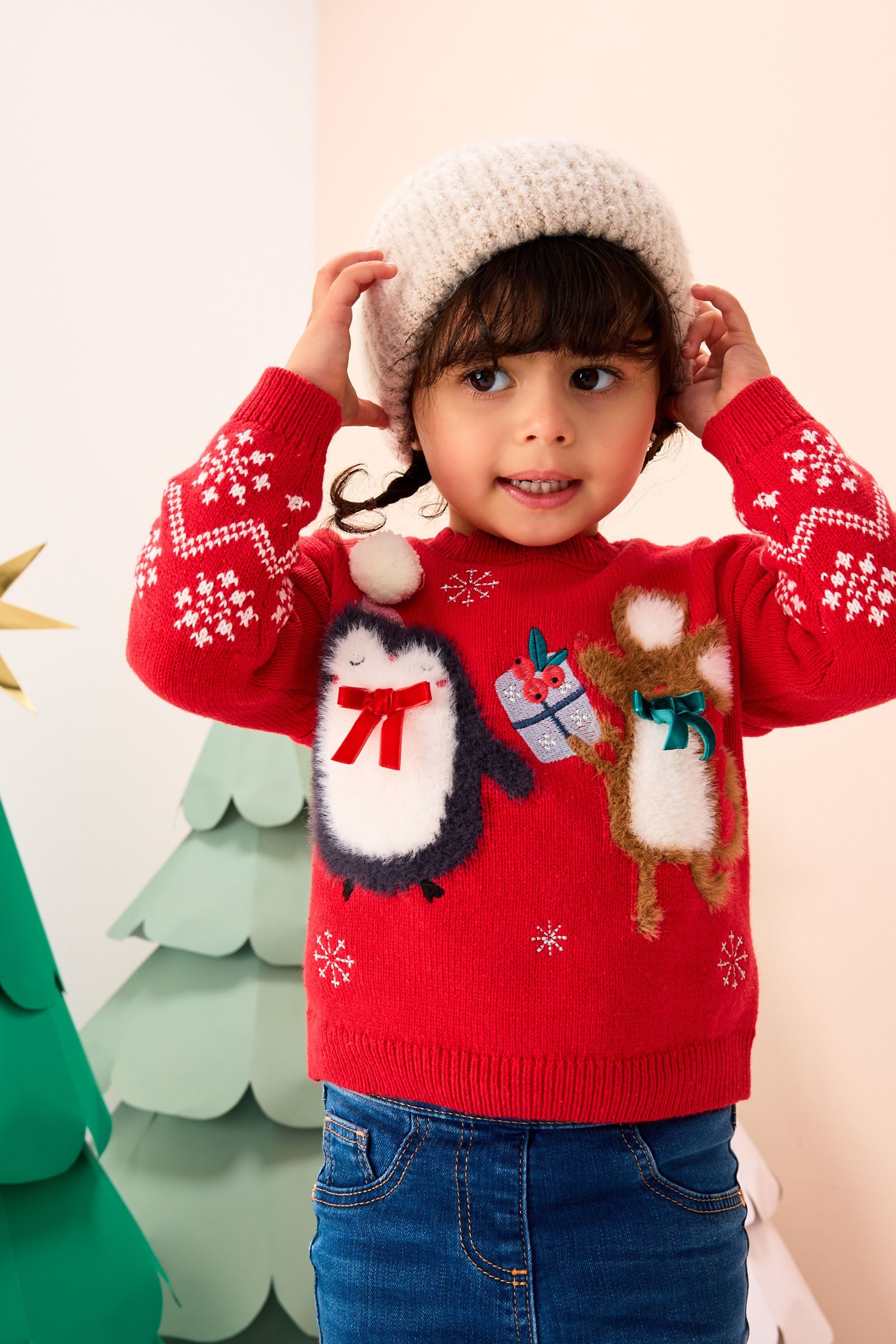 Next Strickpullover Pullover mit Weihnachtsfiguren (1-tlg) günstig online kaufen
