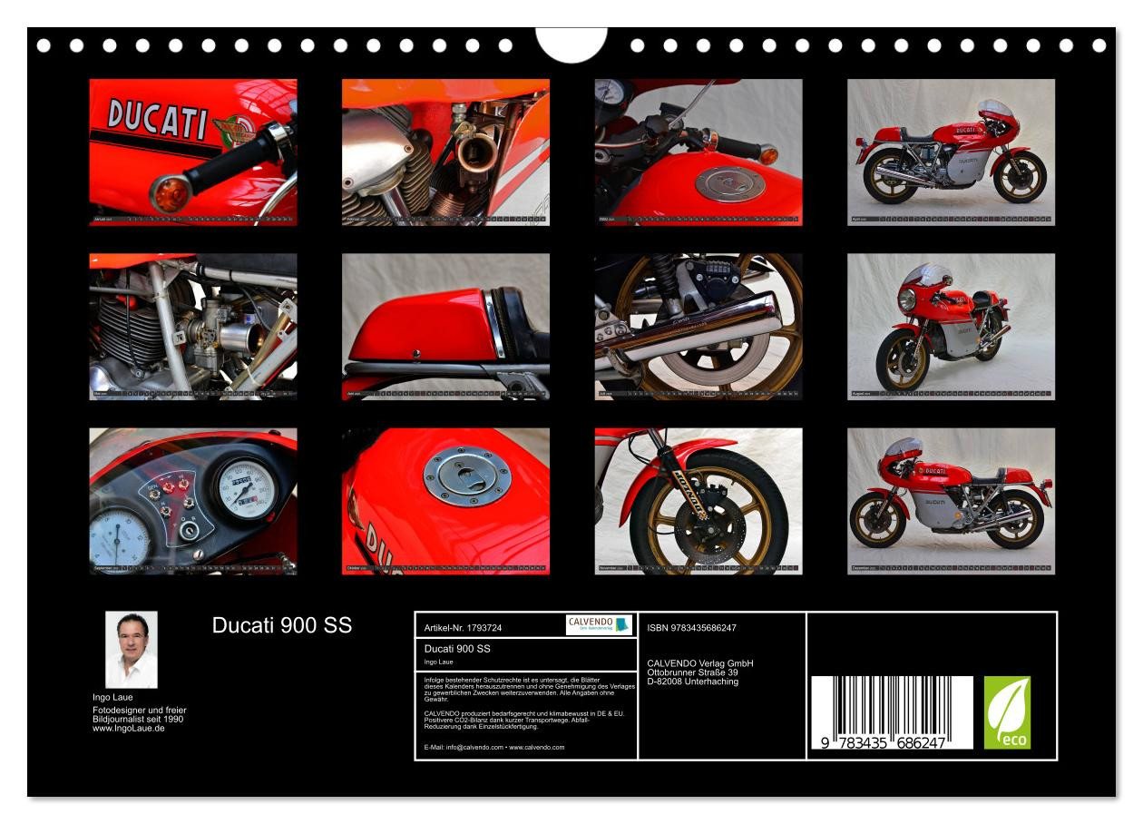 Thumbnail - CALVENDO Wandkalender Ducati 900 SS (Wandkalender 2025 DIN A4 quer), CALVENDO Monatskalender