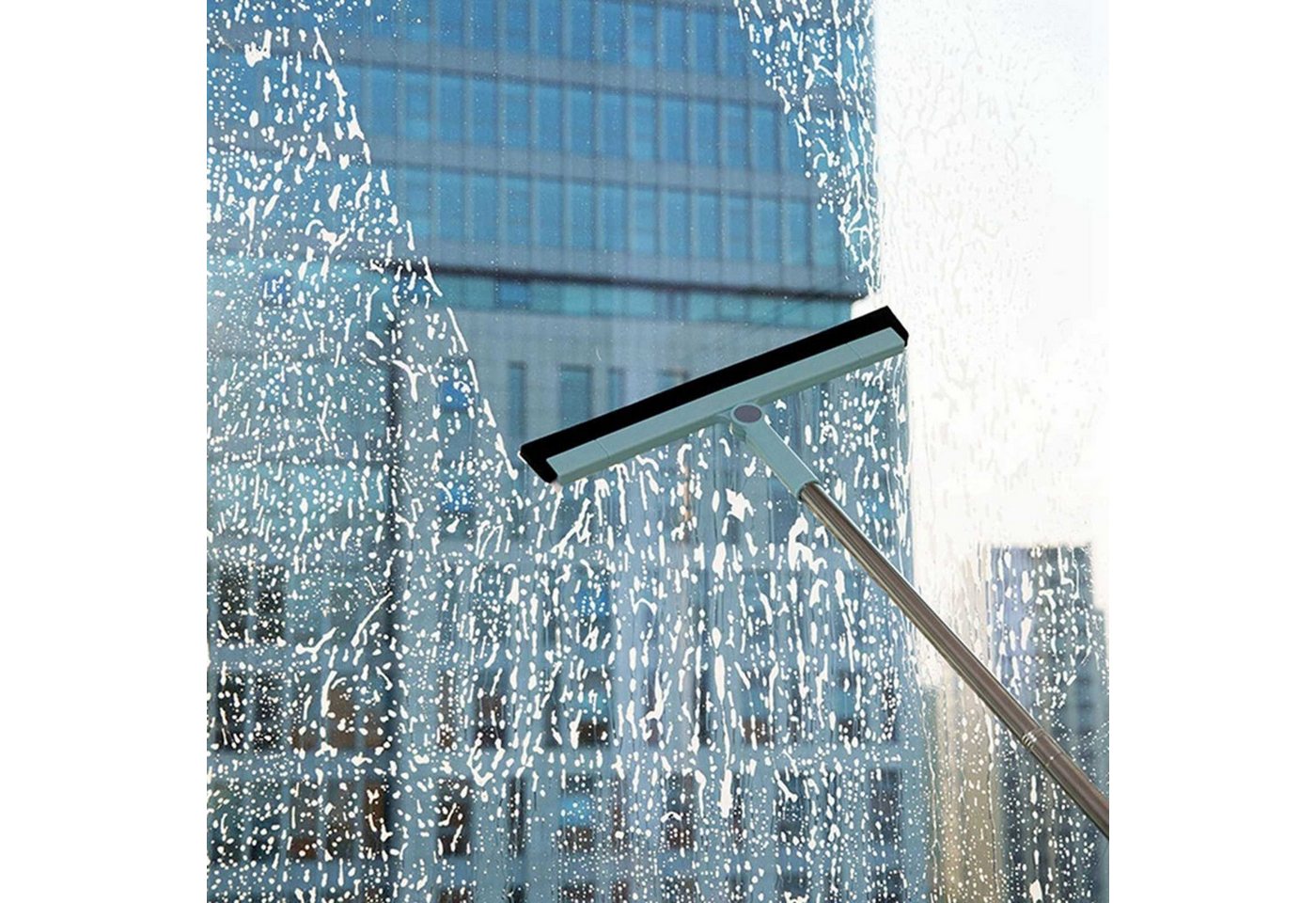 Thumbnail - LETGOSPT Wasserabzieher 2-in-1 Bodenabzieher mit 180° Kopf und 85cm Griff für Bad und Fenster