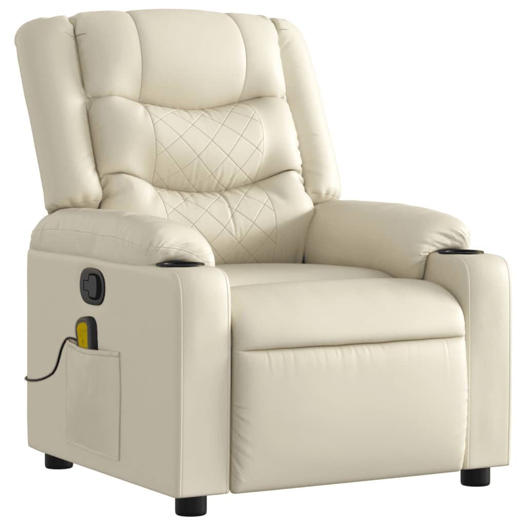 vidaXL Sessel Massagesessel Creme Kunstleder (1-St) günstig online kaufen
