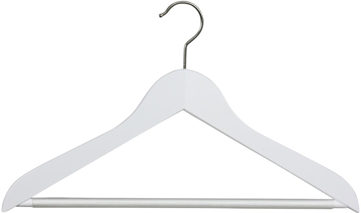 MAWA Kleiderbügel Business 45/RFS, (Set, 5-tlg), Holzbügel mit Steg weiß | Kleiderbügel