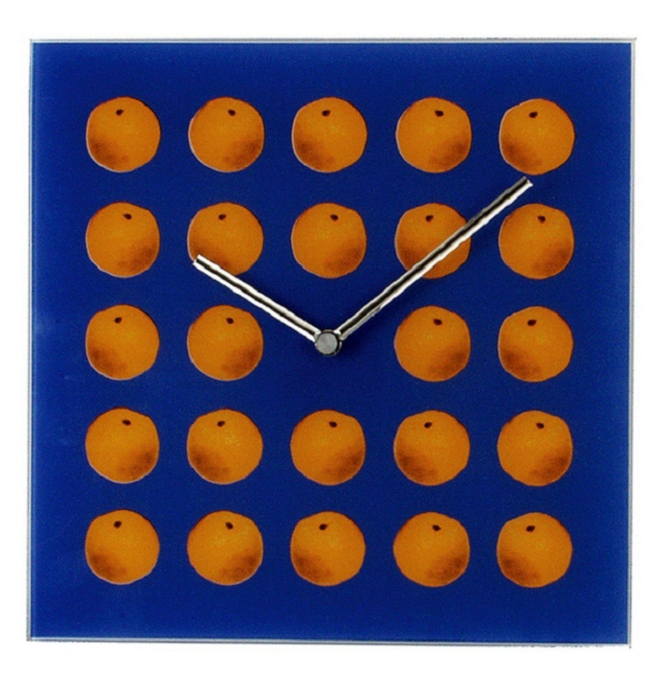 cm, Glas, Beauty.Scouts Wanduhr in Blau Küche, "Orange" Wanduhr Quartzwanduhr 30x30