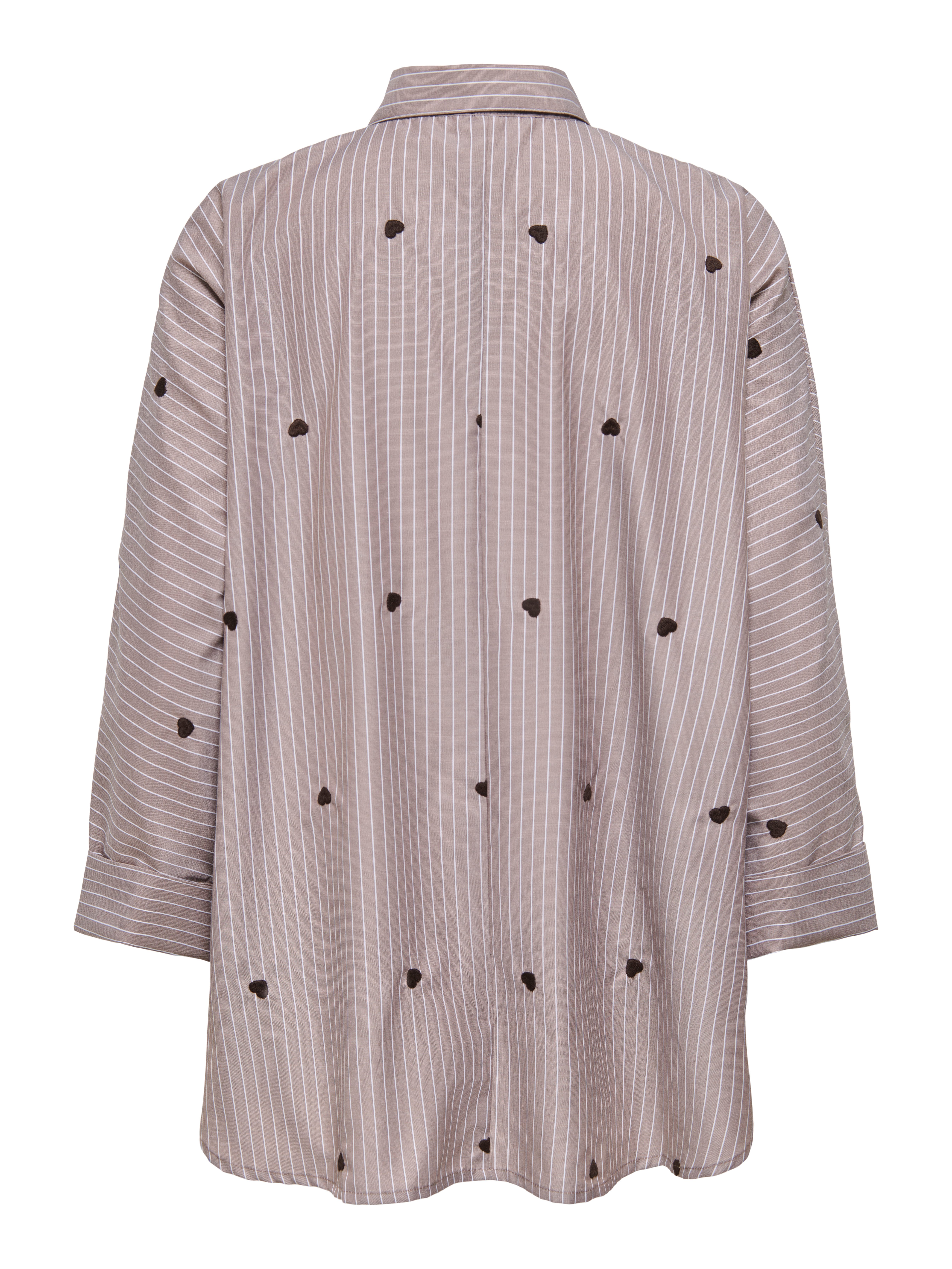 ONLY Hemdbluse ONLNEW LINA GRACE LS STRIPE EMB SHIRT Materialmix, Herzchen Stickerei