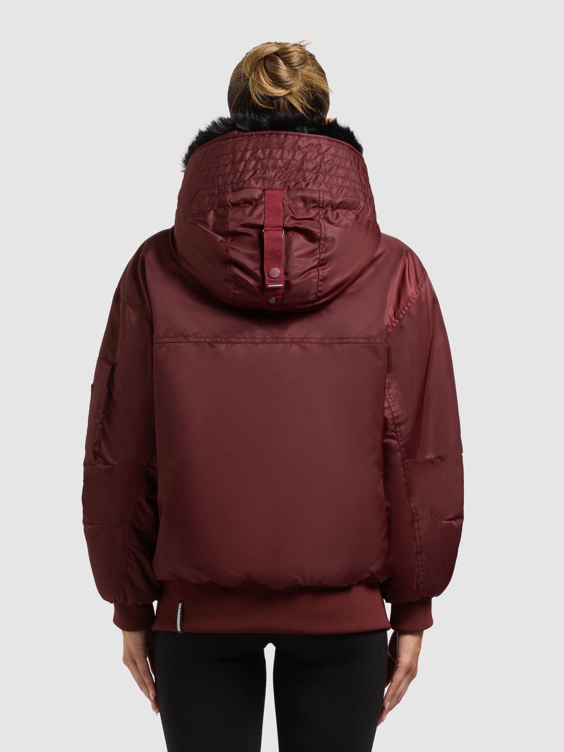 khujo Bomberjacke Cela Oversize Winterjacke mit abnehmbarem Kunstpelz-Besatz