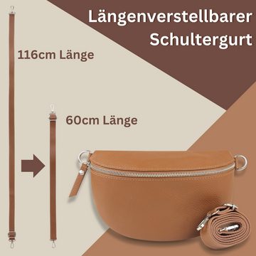 Fomax Umhängetasche Elegante Damen Umhängetasche aus italienischem Echtleder, mit silbernem Verschluss