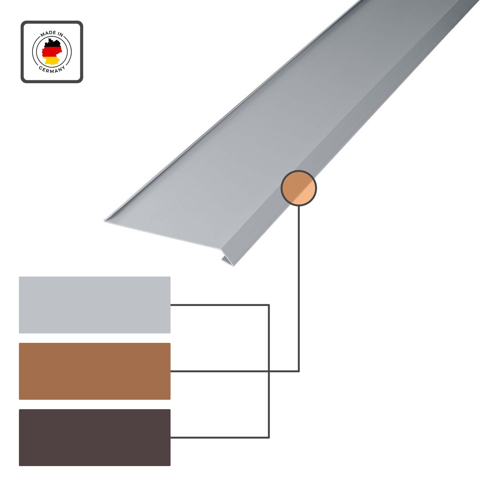 INEFA Dachrinne Dachstreifen für Dachrinne, zweiseitig gekantet, 2m, Rinneneinhang mit Wasserfalz, aus PVC-U, Dachrinnen Zubehör