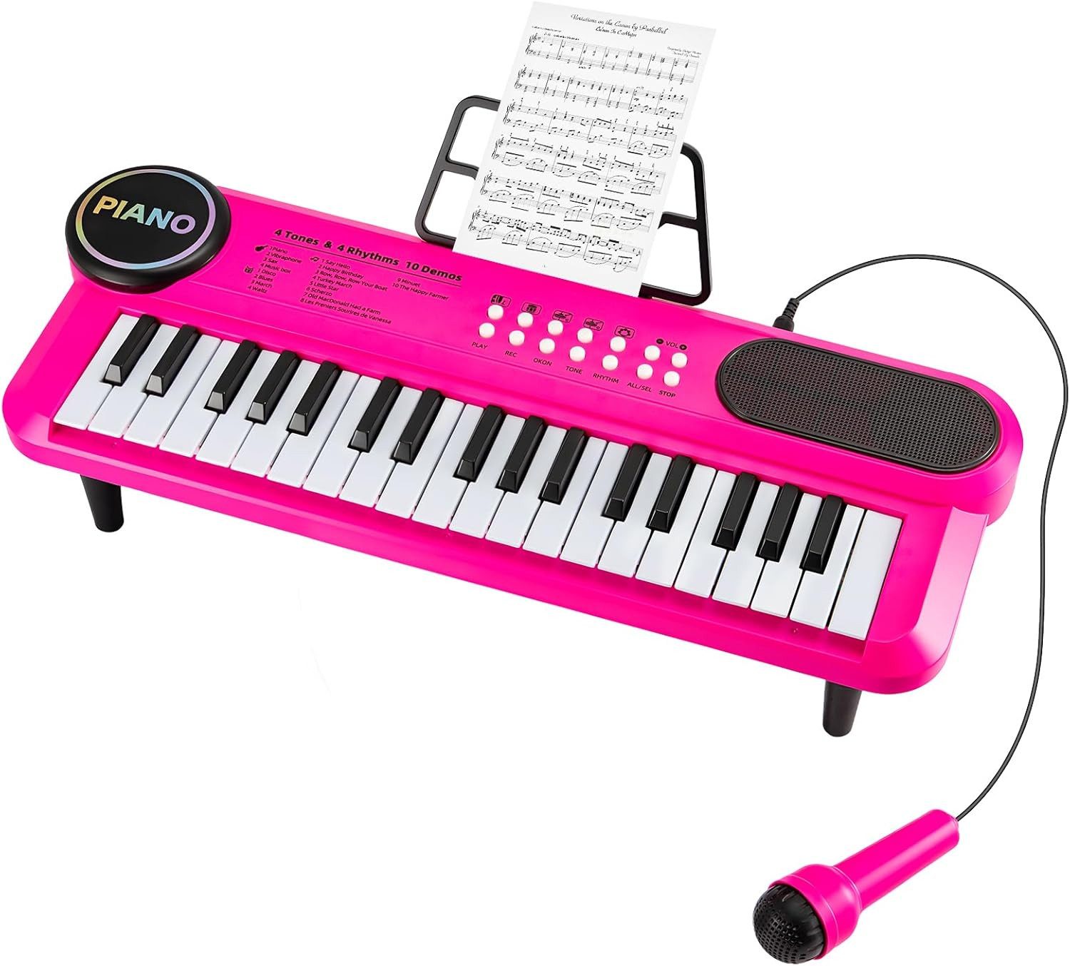 Youyijia Spielzeug-Musikinstrument 37-Tasten Kinder-Elektroniktastatur, Klavier-Spielzeug für Kinder