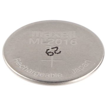 Maxell MAXELL ML2016 Li-ion Knopfzelle Li-Mn 3V 25mAh wiederaufladbare Knopf Batterie, (3,0 V)