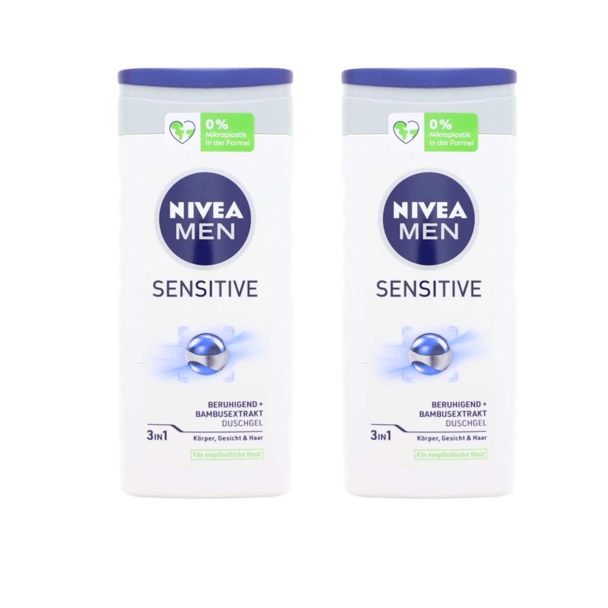 Nivea Duschgel 2 x NIVEA MEN Sensitive 3in1 Duschgel je 250ml pH-hautneutral