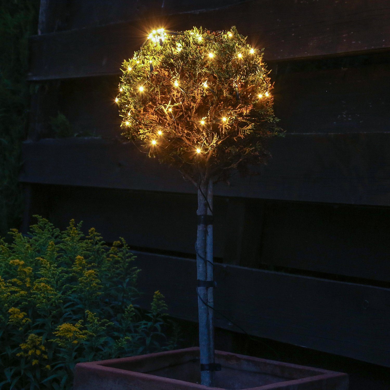 MARELIDA LED-Lichternetz LED Lichternetz Lichterkette Buchsbaum Kugelnetz für Außen 80cm grün, 120-flammig