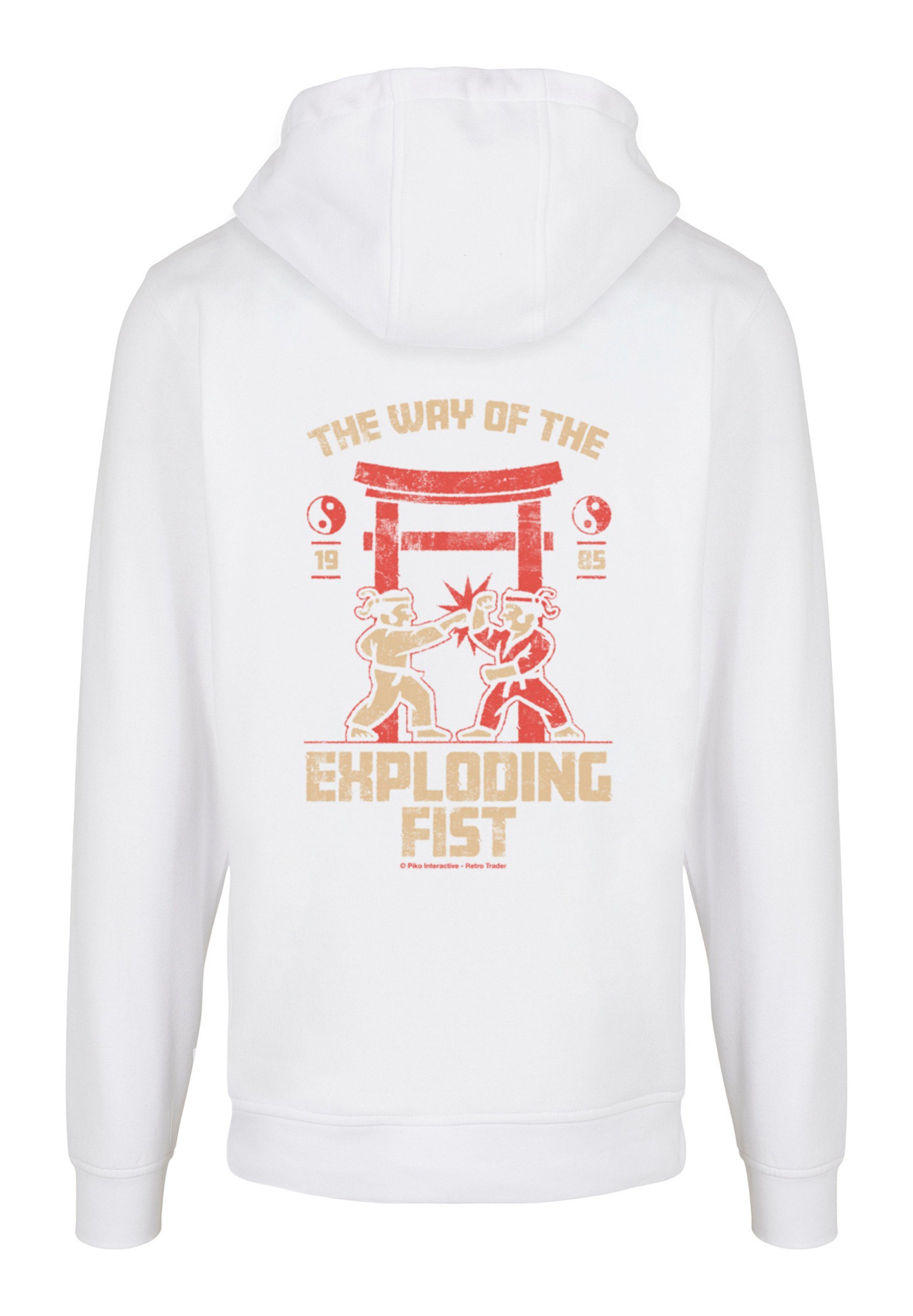 F4NT4STIC Kapuzenpullover The Way Retro the Exploding Fist Print Gaming weiß of