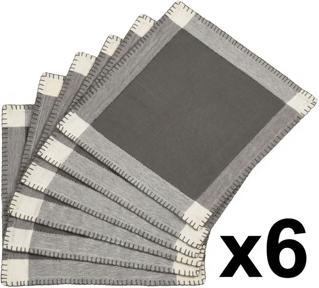 Home affaire Serviettenhalter Serviette in grautöne 6erSet, Filz, (Set, 6-tlg., 6er-Set)