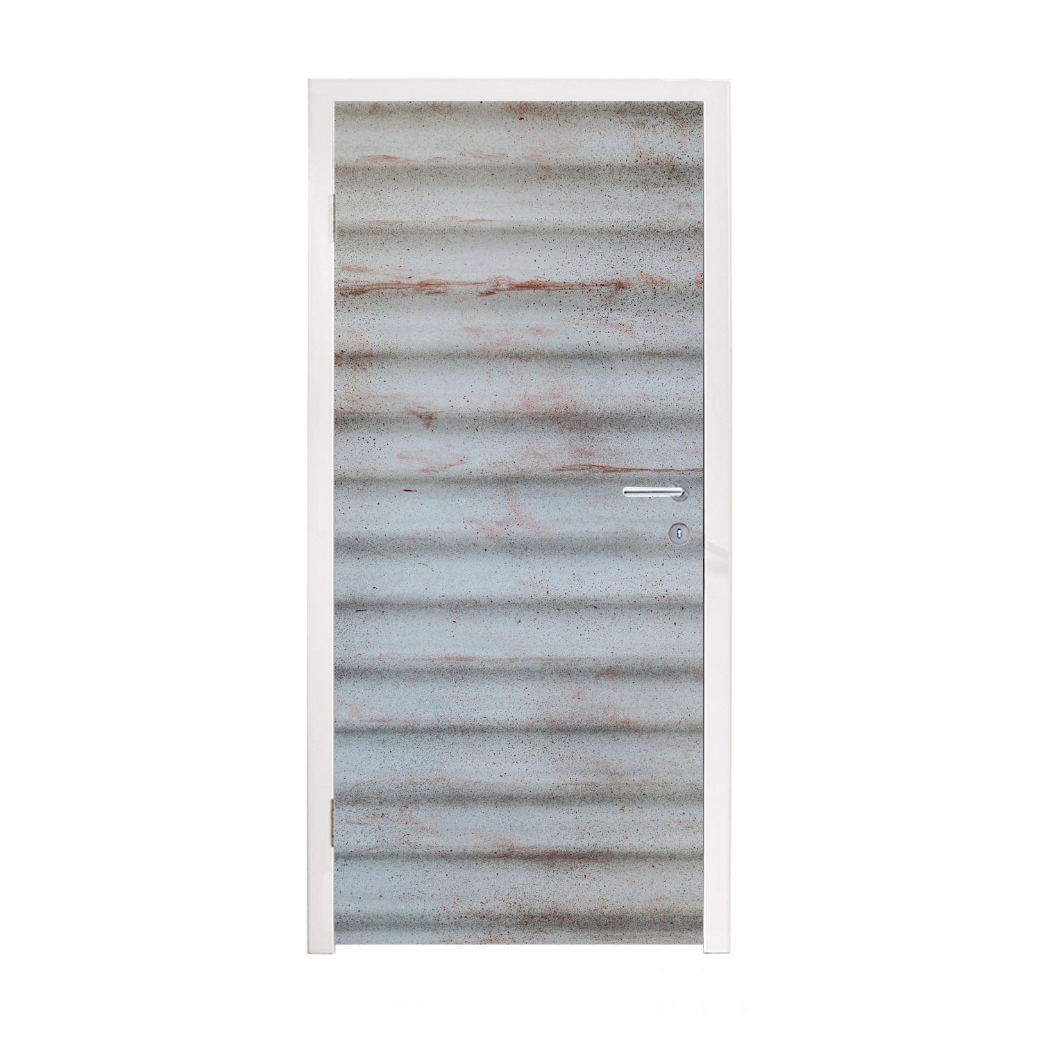 MuchoWow Türtapete Riffelblech - Rost - Retro, Matt, bedruckt, (1 St), Fototapete für Tür, Türaufkleber, 75x205 cm