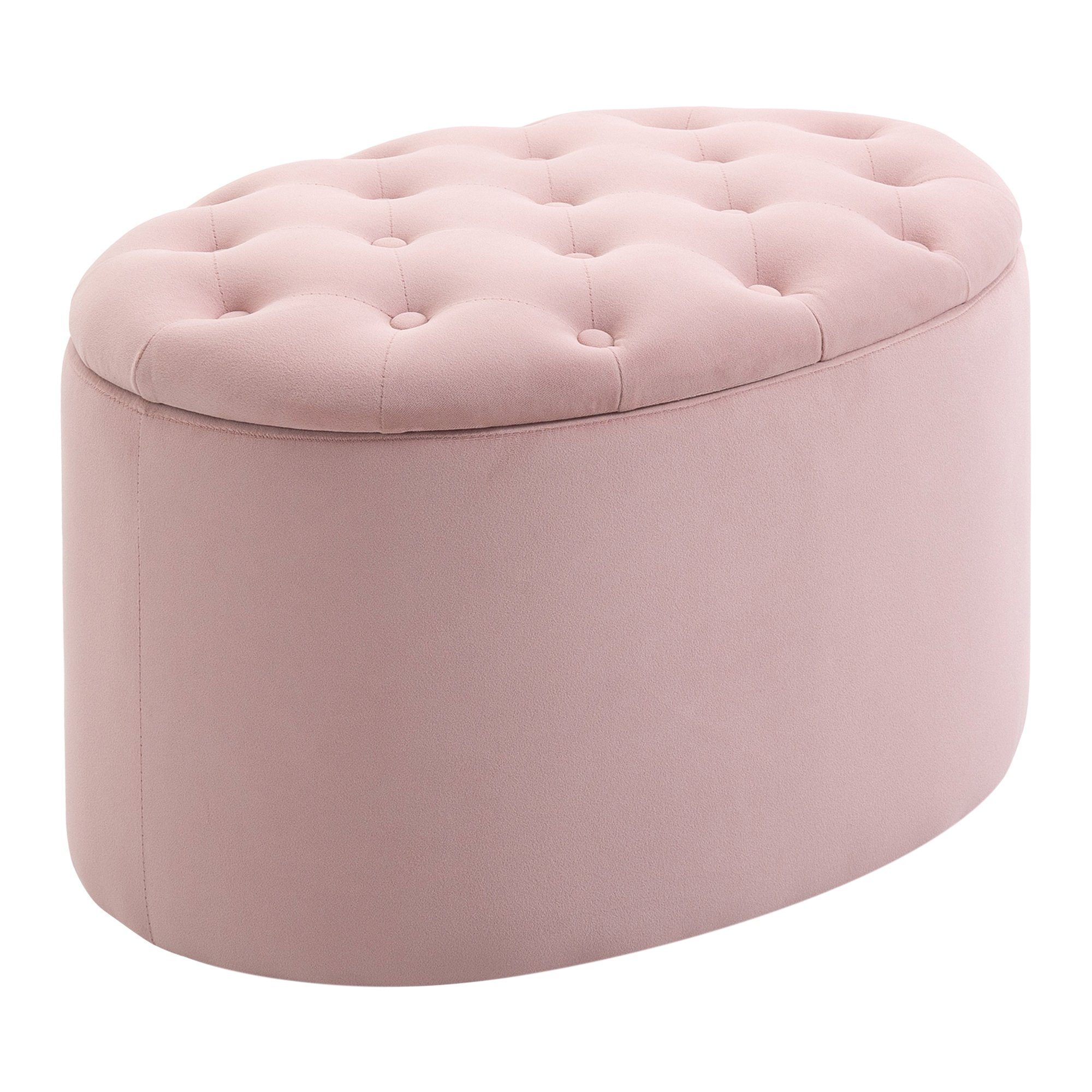 Sitzbank Stauraum rosa Sitzbank mit | ovalförmig HOMCOM rosa