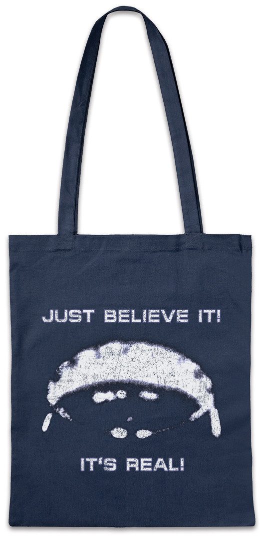 Beuteltasche Ufo Believe It Stofftasche UFO Adamski TR3B Flying Saucer Haunebu Vril