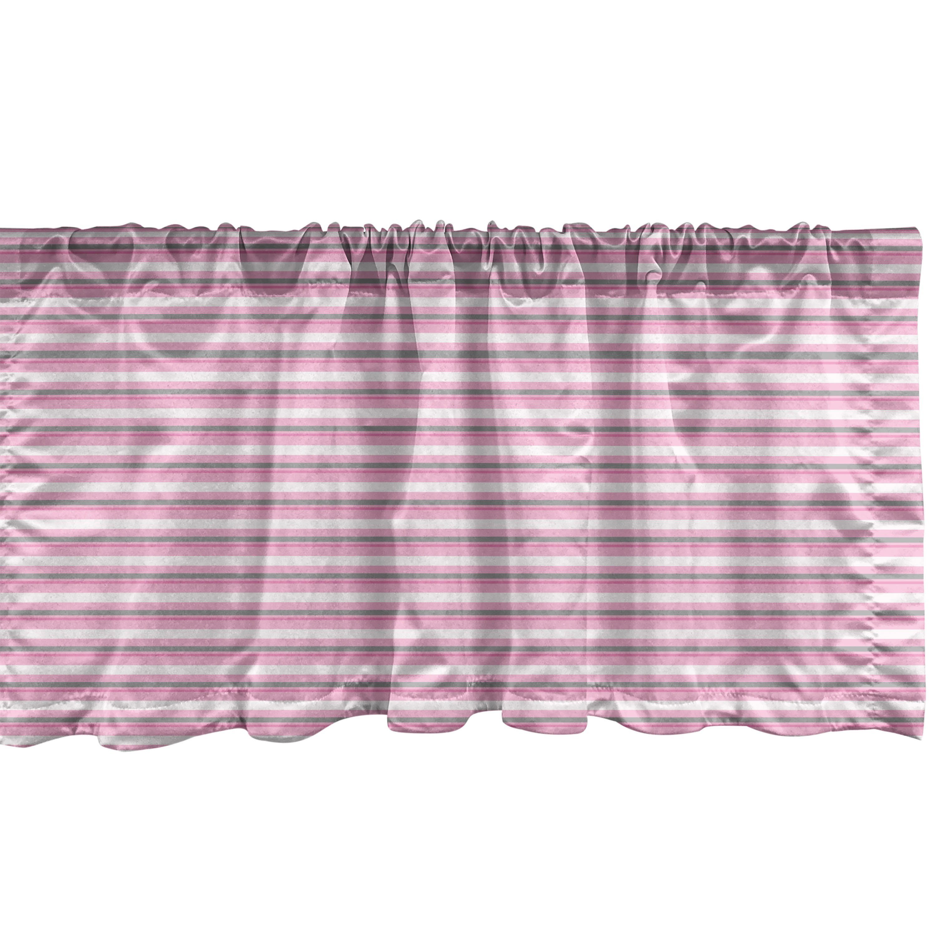 Scheibengardine Vorhang Volant für Küche Schlafzimmer Dekor mit Stangentasche, Abakuhaus, Microfaser, Geometrisch Pink Tones Stripes
