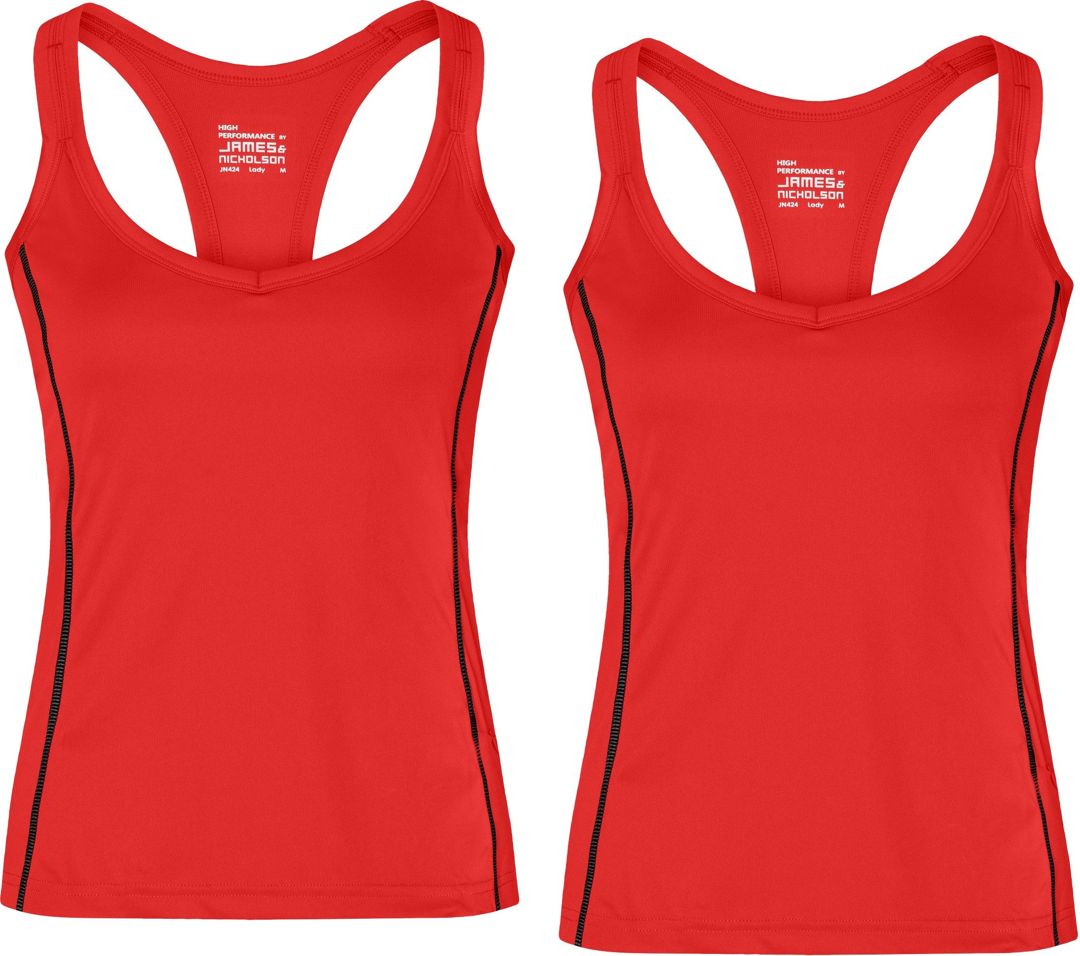 James & Nicholson Lauftop Doppelpack Damen Sporttop mit modischen reflektierenden Details JN424 (Doppelpack, 2er-Pack) Ladies' Running Reflex Top