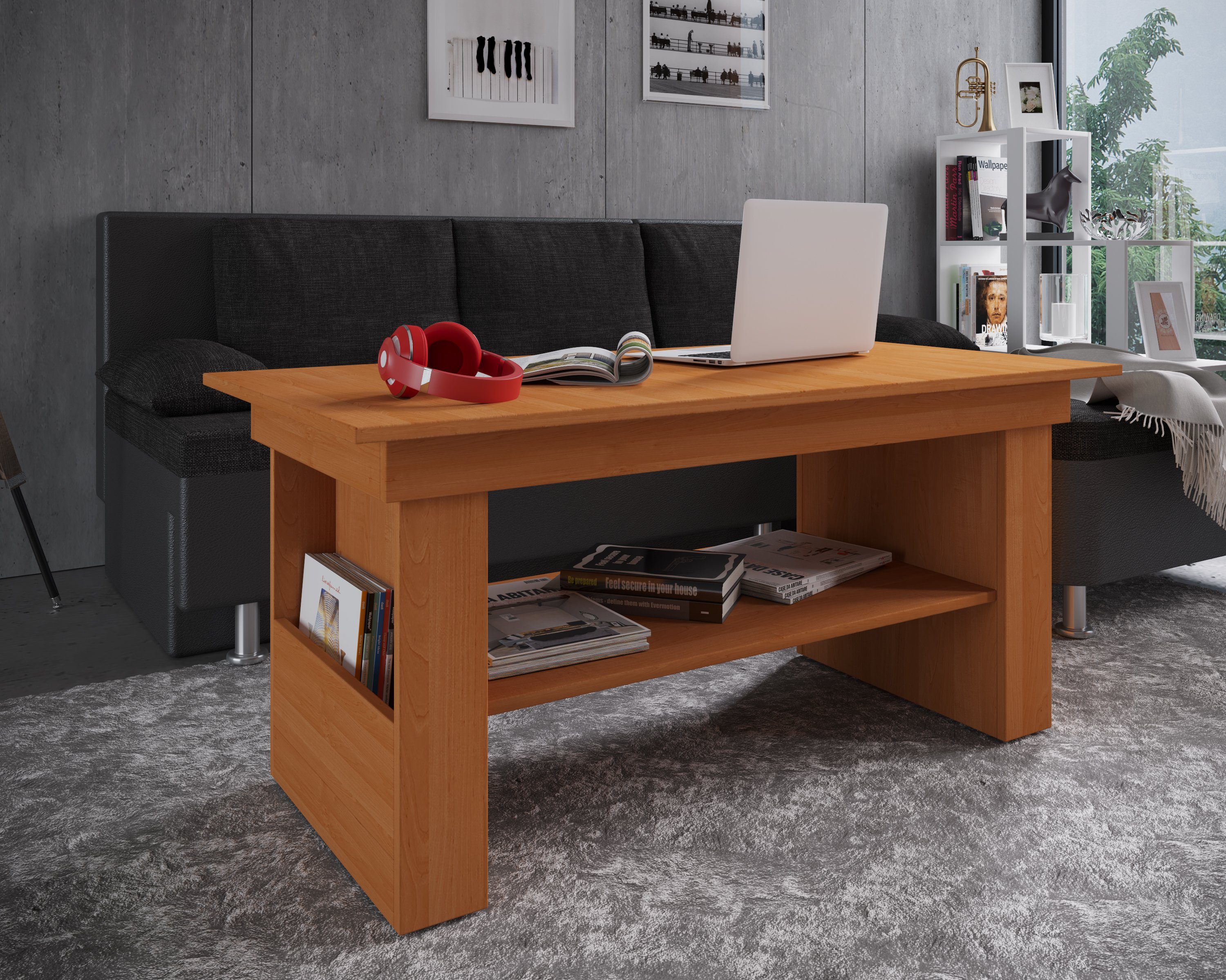 VCM Holz Couchtisch Kobila Sofatisch Wohnzimmertisch Buche Couchtisch