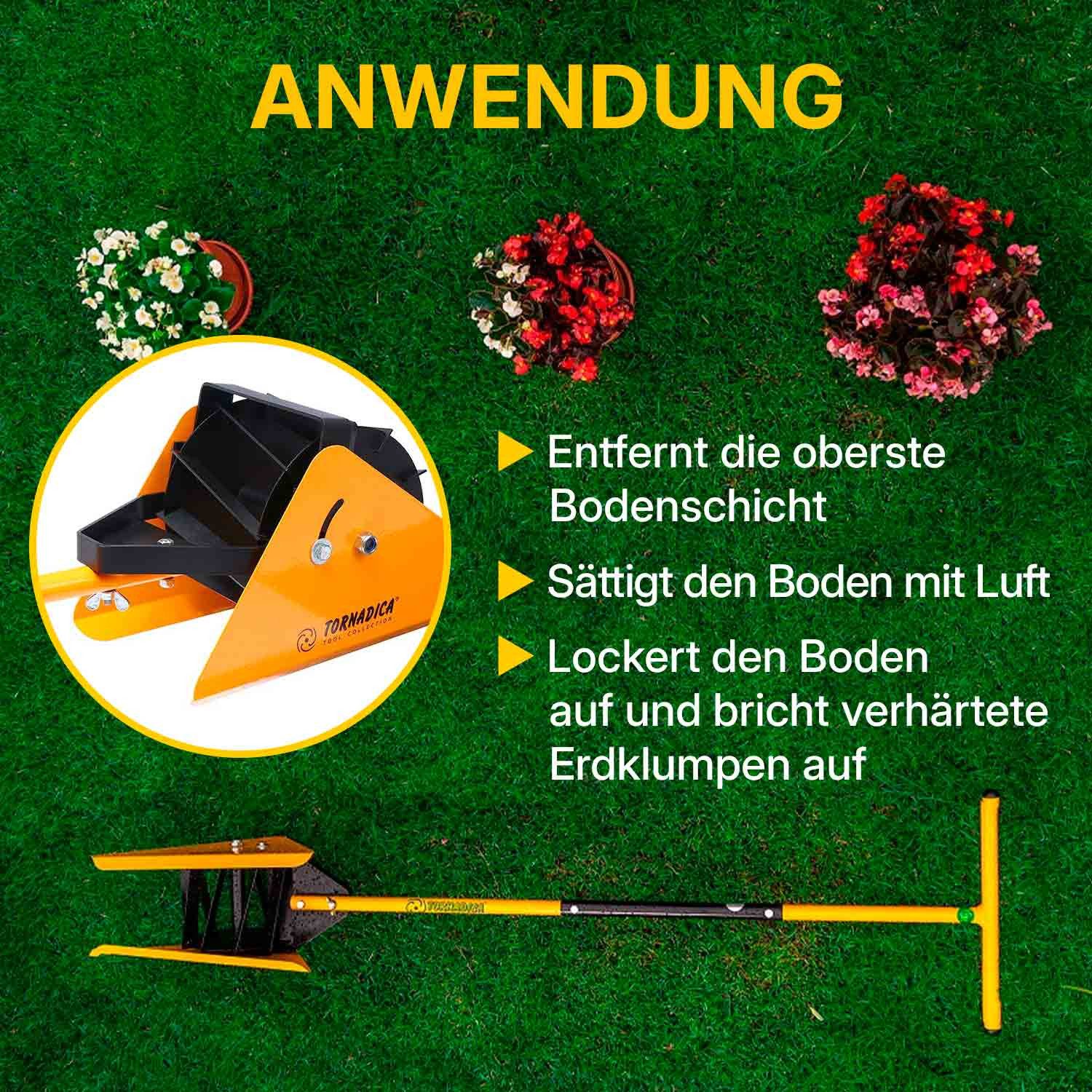 Tornadica Gartenpflege-Set Mini Bodenfräse Kultivator Handkultivator, Wurzelentferner Unkrautkralle Vertikutierer Gartenwerkzeug für Garten