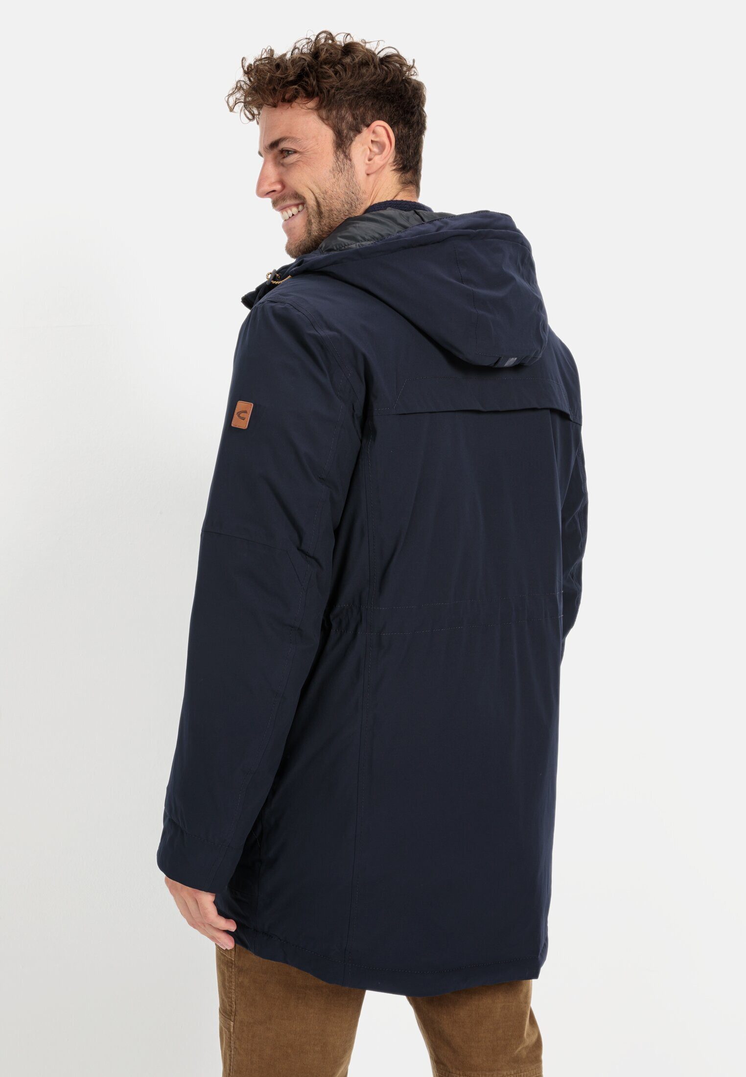 camel active Funktionsjacke mit reflektierendem Print Langarm Kapuze Markenlabel