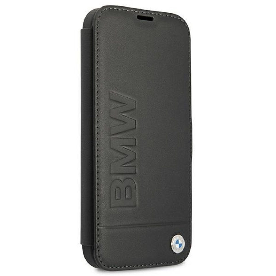 BMW Handyhülle iPhone 13 Pro Max Case Bookcase Echtleder schwarz 6,7 Zoll, Kantenschutz