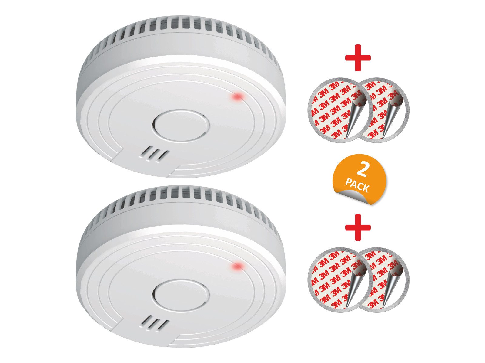 Elro Rauchmelder (2er Set Optischer Rauchwarnmelder mit 5 Jahres Batterie, Magnethalter)