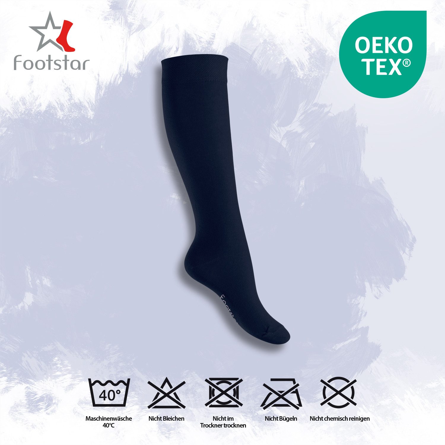 Footstar Langsocken EVERYDAY! 5 PAAR Damen & Herren Kniestrümpfe Lange Socken kniehoch