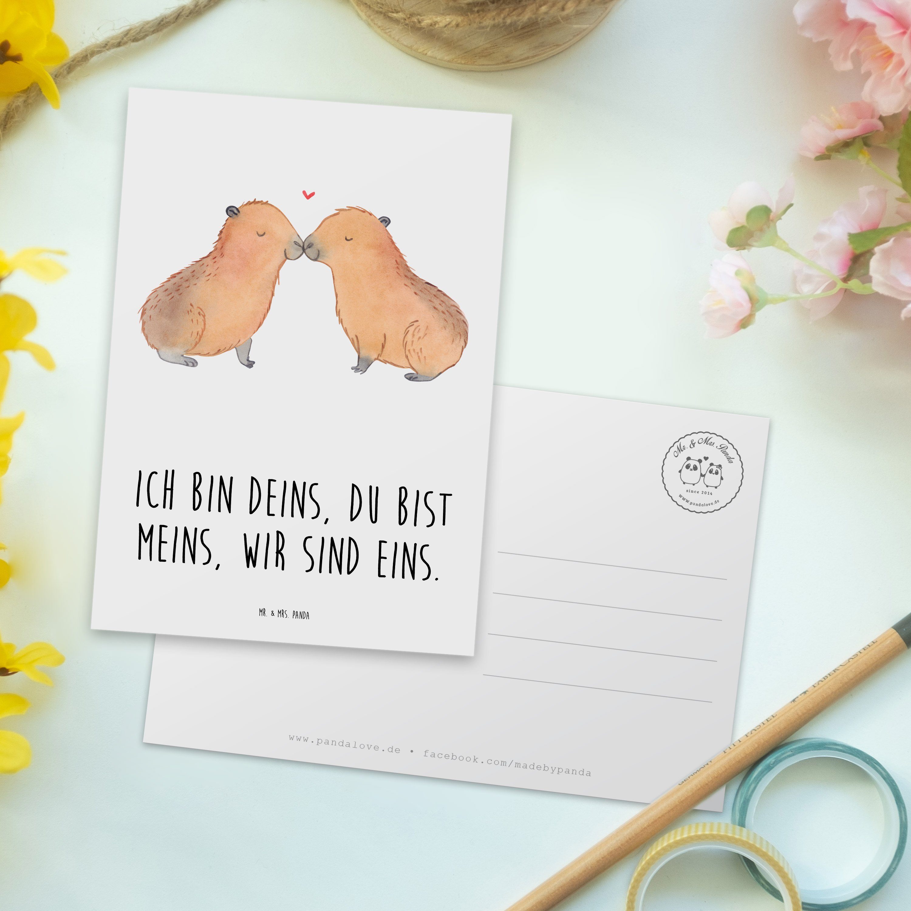 Liebe Geschen Geschenk, Mrs. Postkarte Sprüche, Mr. Einladung, - - Weiß & lustige Capybara Panda
