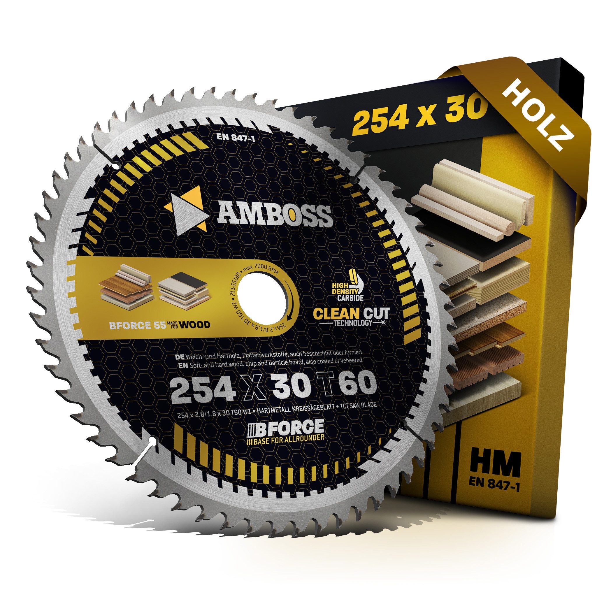 Amboss Werkzeuge Kreissägeblatt HM Kreissägeblatt - 254 x 2.8/1.8 x 30 Z60 WZ